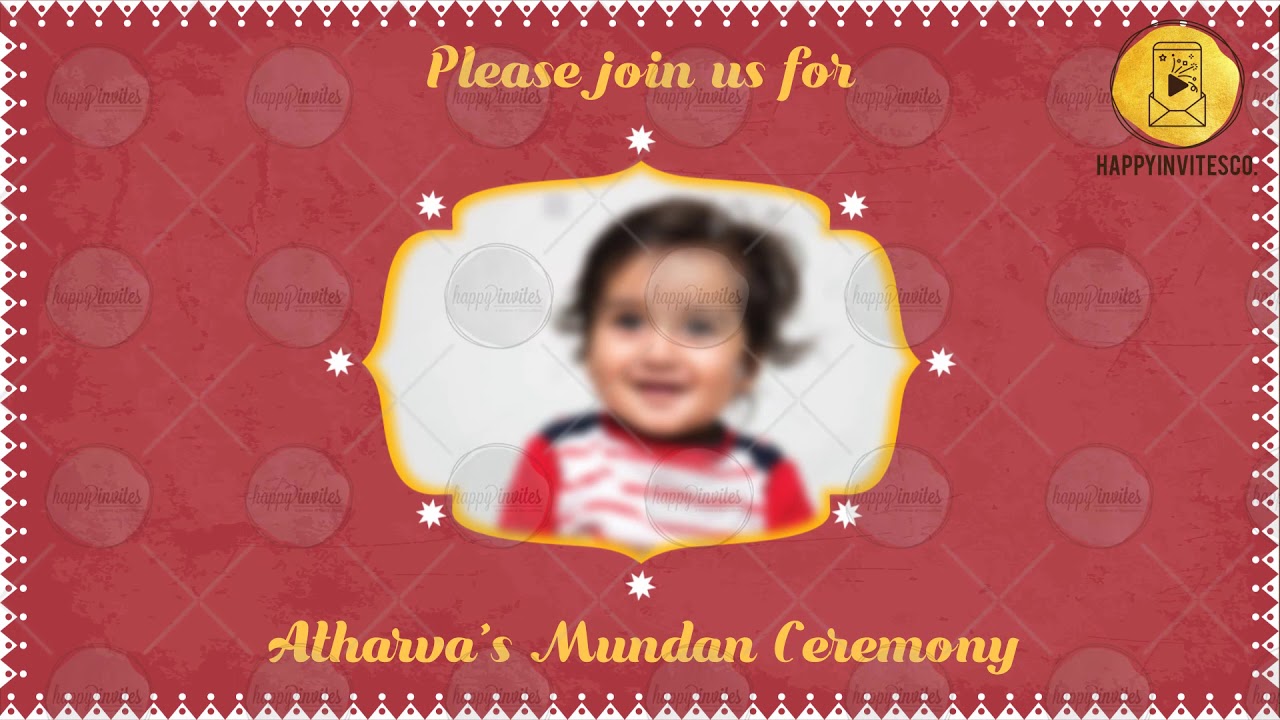 Mundan Invitation Card  Happy Invites Video Maker