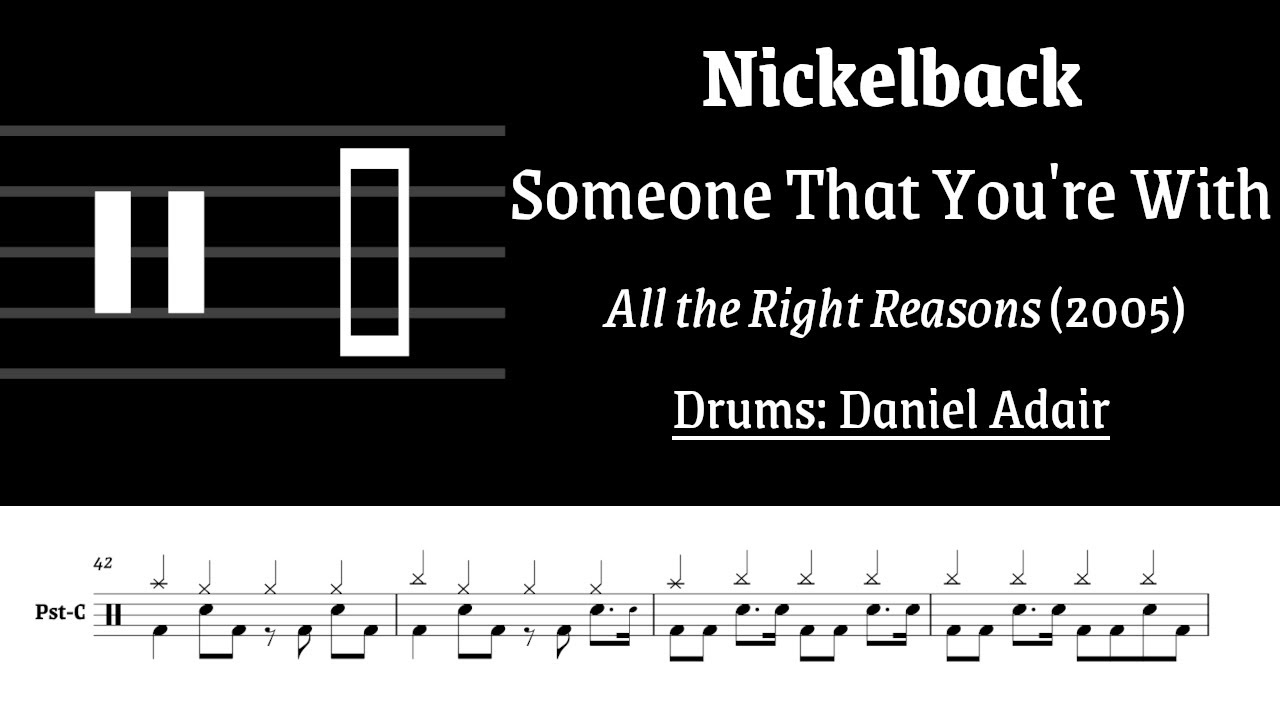 Nickelback - Someone That You're With: Drum Sheet Music Transcription