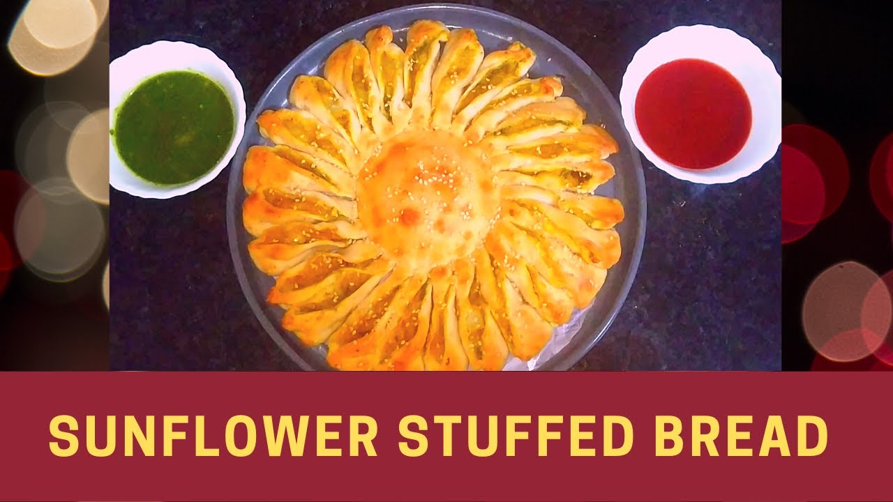 सनफ्लोवर स्टफ्ड ब्रैड Sunflower Stuffed Bread Recipe How to cook