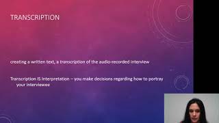 Analyzing a Narrative Interview to Prepare for Performance and Qualitative Analysis