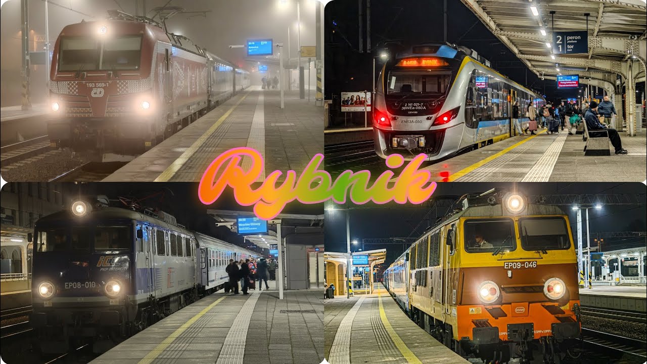 193 569 z IC Moravia, EP09-046 z IC Sobieski, TLK Planty, Regio Ignacy, IC Halny - Pociągi Rybnik