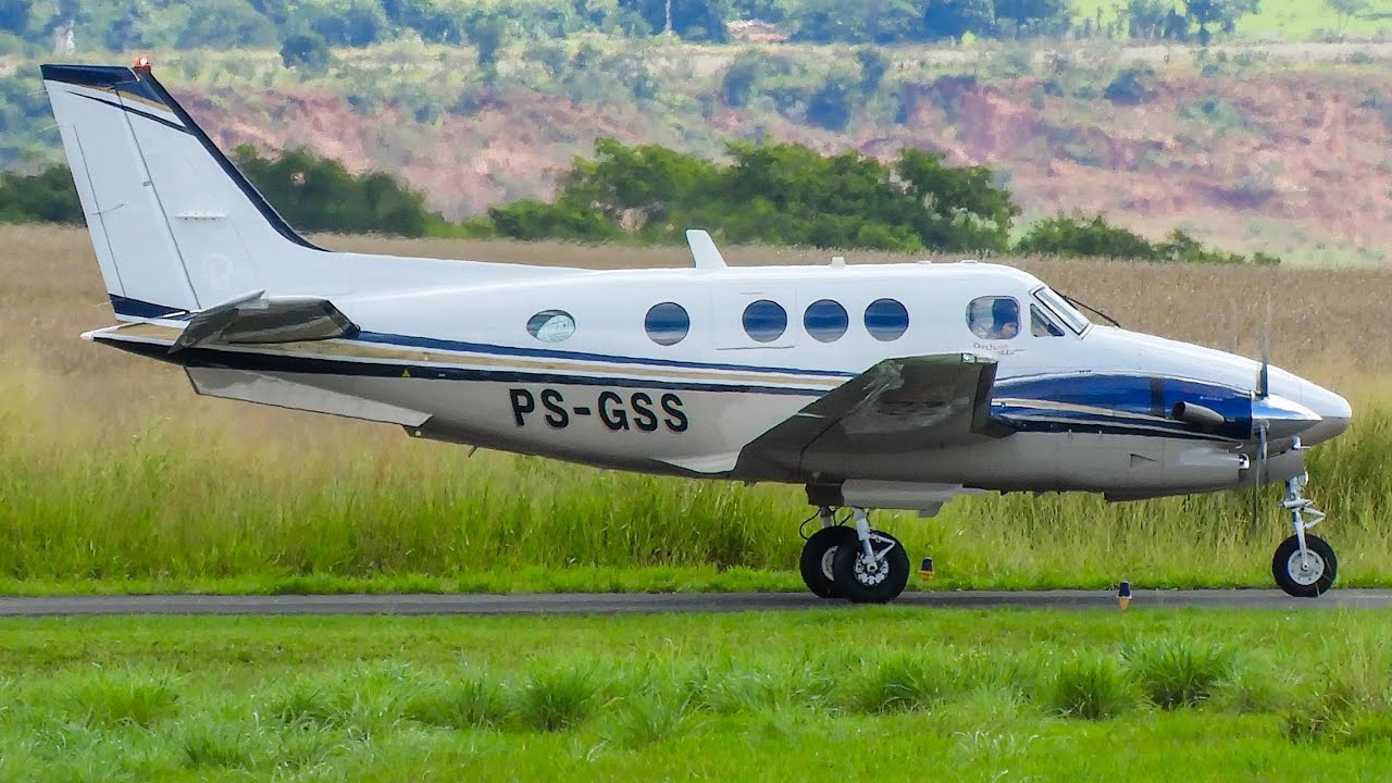 Pouso do Beechcraft C90GT King Air // PS-GSS no Aeroporto Municipal de Patos de Minas - SNPD