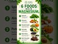 6 foods that contain magnesium. #healthyfood #nutrition #foodfacts #wellness #magnesium