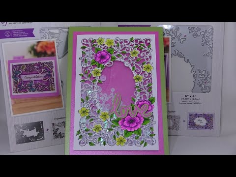 Compagnon de Crafter Gemini Butterfly Garden Cachet et Die Set Review Tutorial! Grande carte shaker!