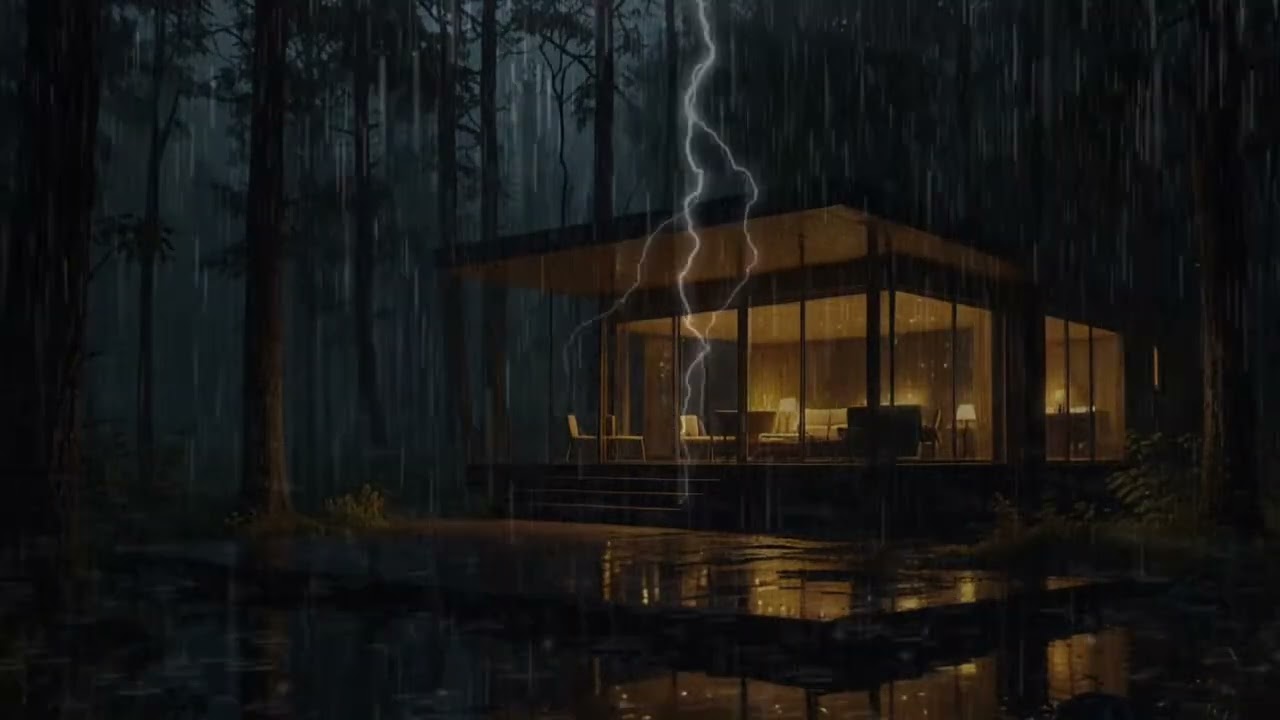 Rain Falling on a Glass Cabin Window | Ultimate Sleep Ambience & Relaxation
