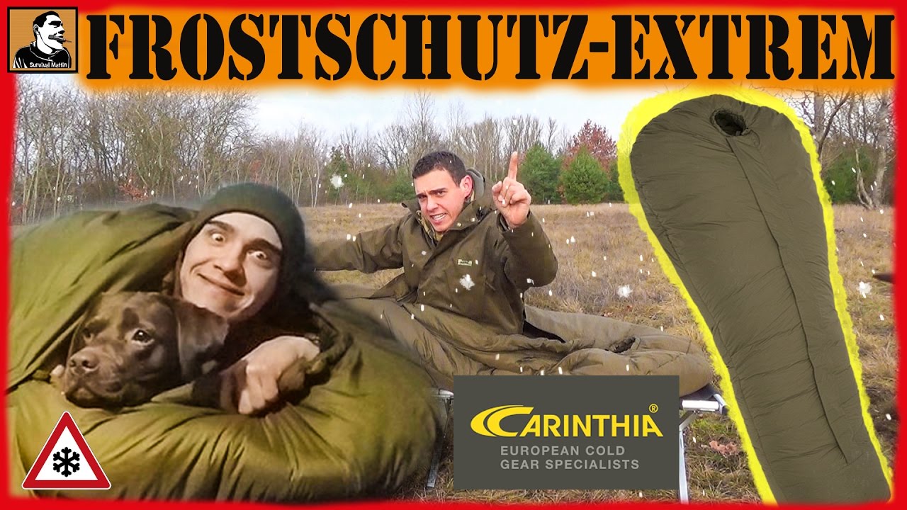 "Survival Mattin" testet CARINTHIA DEFENCE 6 Winterschlafsack den jede  Frostbeule brauch u..n.k.
