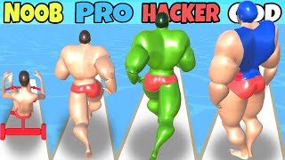 NOOB vs PRO vs HACKER vs GOD in Muscle Race 3D