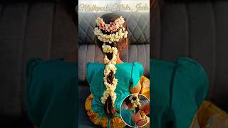Simple & Beautiful Mallepoola Hairstyle for Weddings & Festivals | Jasmine Flower Hair Style 💮