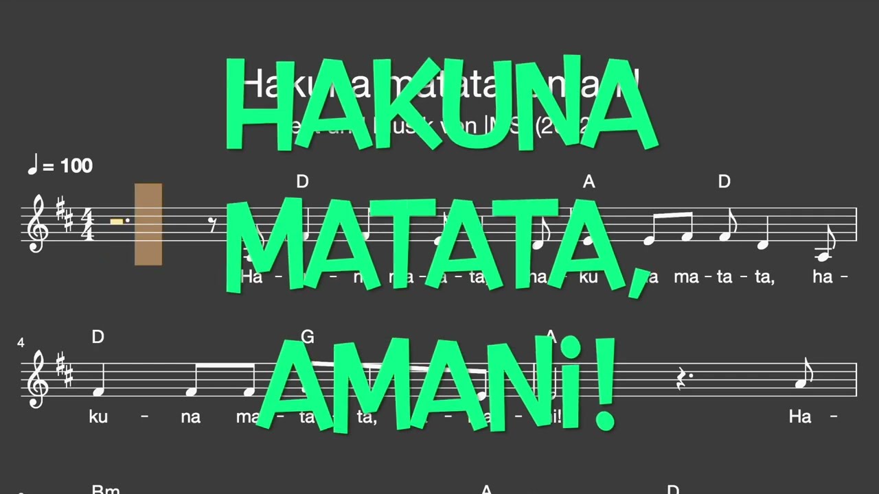 Lied Hakuna matata, amani (Frieden / Melodie, Akkorde, Noten,Text