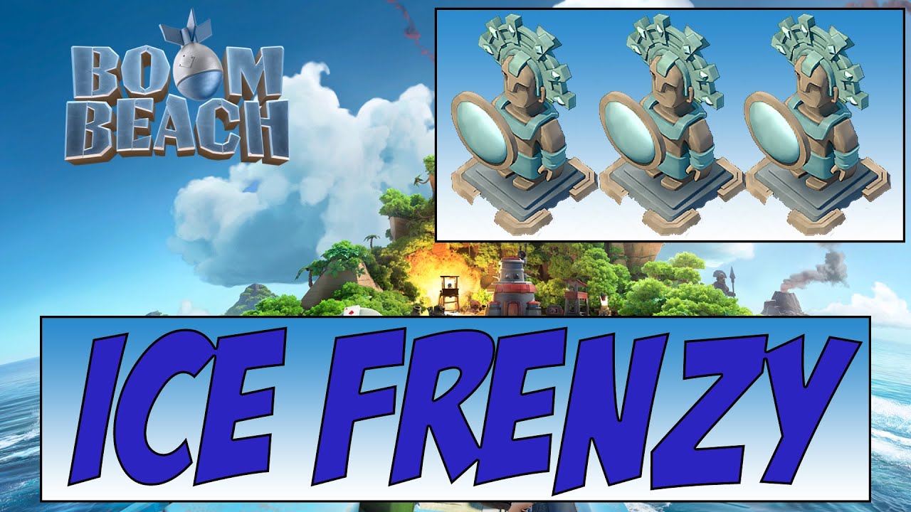 Boom Beach Strategy Bruce vs. 5 ice statues (High Voltage with Bruce 2) YouTube