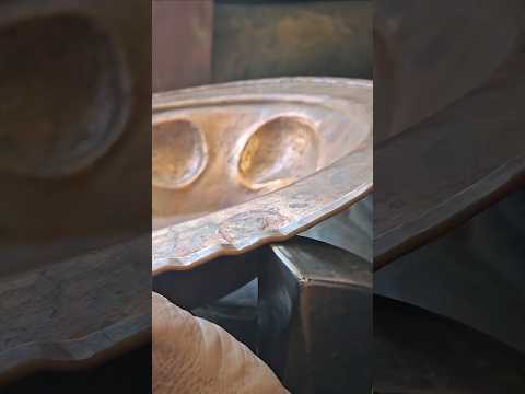 کنگره زدن ظرف میوه خوری مسی مسگری مس آموزش