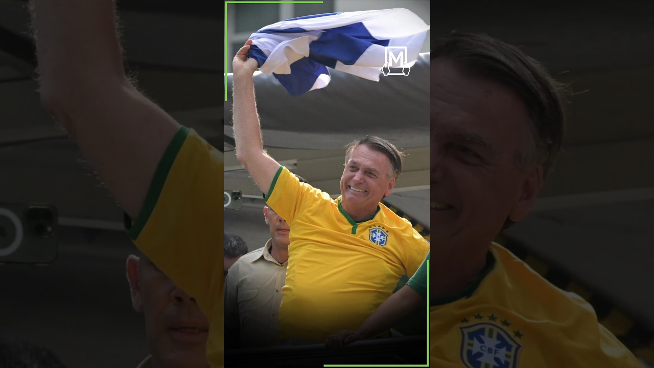 Bolsonaro, the former president of Brazil, addresses a gathering of supporters during a rally in Sa