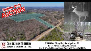 Middle TN Recreational Land Auction – 81± Acres of Woods, Wildlife & Privacy!