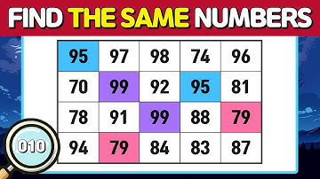 🔎Number Search | Find Duplicate Numbers | find the same letters | brain training | #010