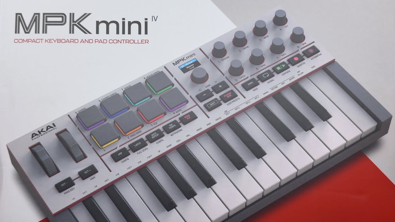 Akai MPK mini IV 🎹 Compact Keyboard and Pad Controller (Grey