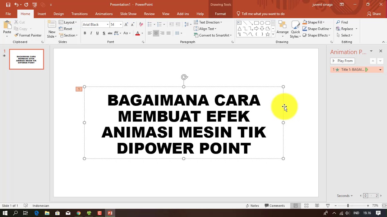 Membuat Efek  Animasi  Mesin Ketik powerpoint  Simple YouTube