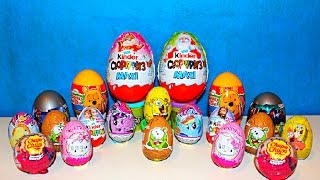 20 Surprise Eggs Kinder Maxi Toy Hello Kitty Spongebob Trolls Frozen