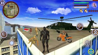 Black Panther Rope Hero Vice Town Crime Simulator - Pantera negra #1 - Android Gameplay screenshot 5