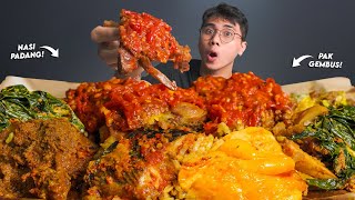 SEVERE!! COMPLETE JUMBO PADANG RICE MUKBANG + SPICYEST LEVEL PAK GEMBUS CHICKEN!! HOT STOMACH!!🥵