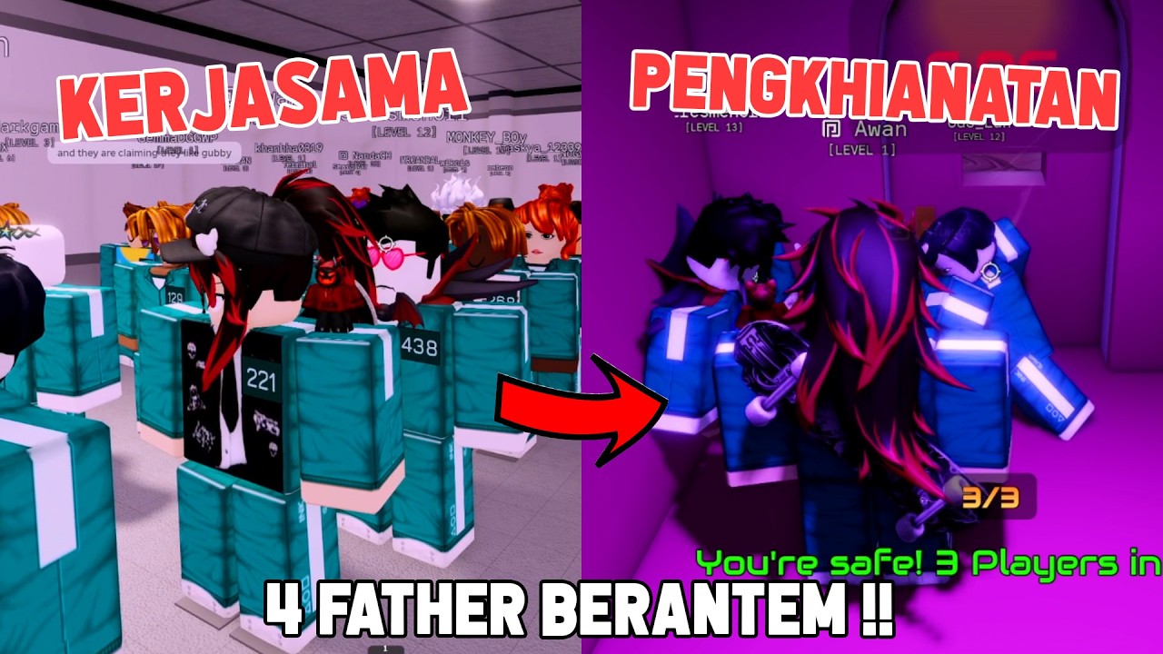 4 FATHER TERJEBAK DI SQUID GAME !! Tapi Penuh PENGKHIANATAN..