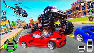 Real Monster Truck Police Car Chase - Gangster Car Chase Police - Android Gameplay screenshot 3