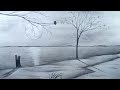 How to Draw Scenery of Moonlight Night step by step with pencil sketch (easy drawing)