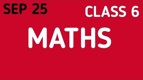 Victers Class 6  Maths Class  | STD 06 Maths Class