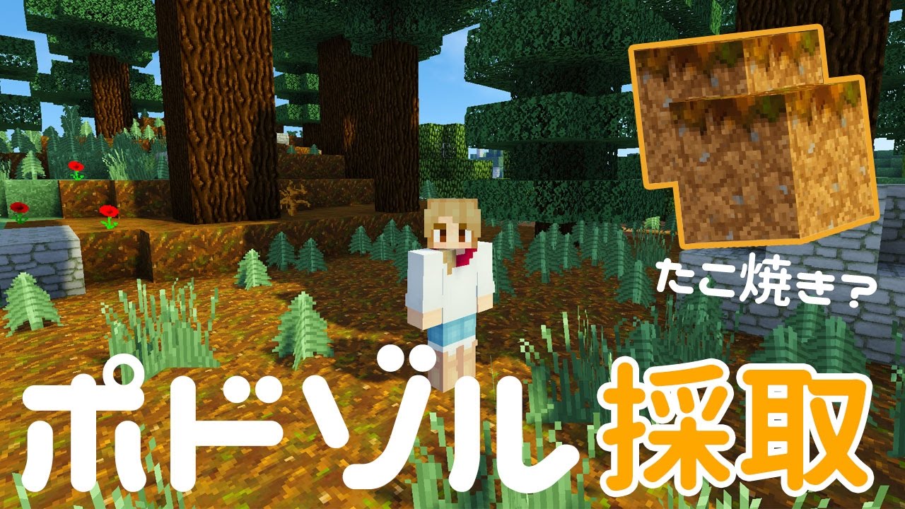 マインクラフト 176 ポドゾルを探しにメガタイガへ Podzol Minecraft Youtube