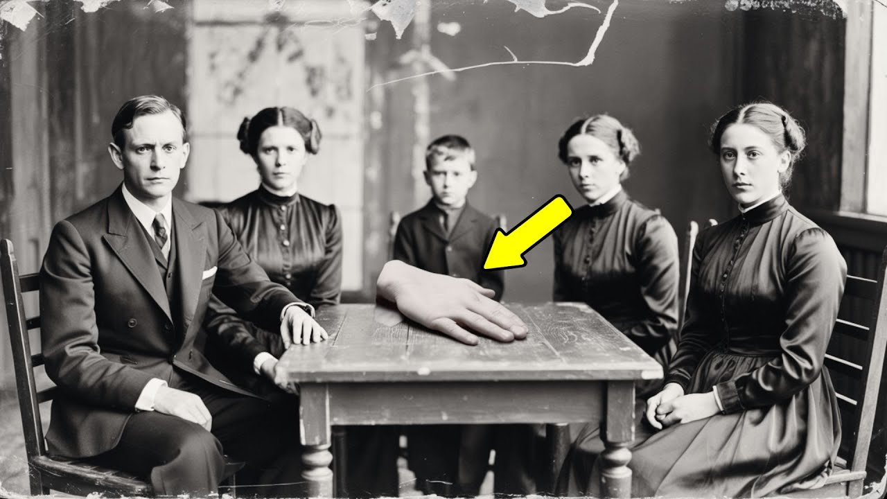 Обычный портрет 1897 года — пока при увеличении не обнаруживается рука на столе, которой там быть...