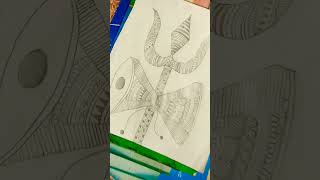 How to draw Lord Shiva trishul Mandala art/#youtubeshorts#,so beautiful#drawing#youtubeshorts#