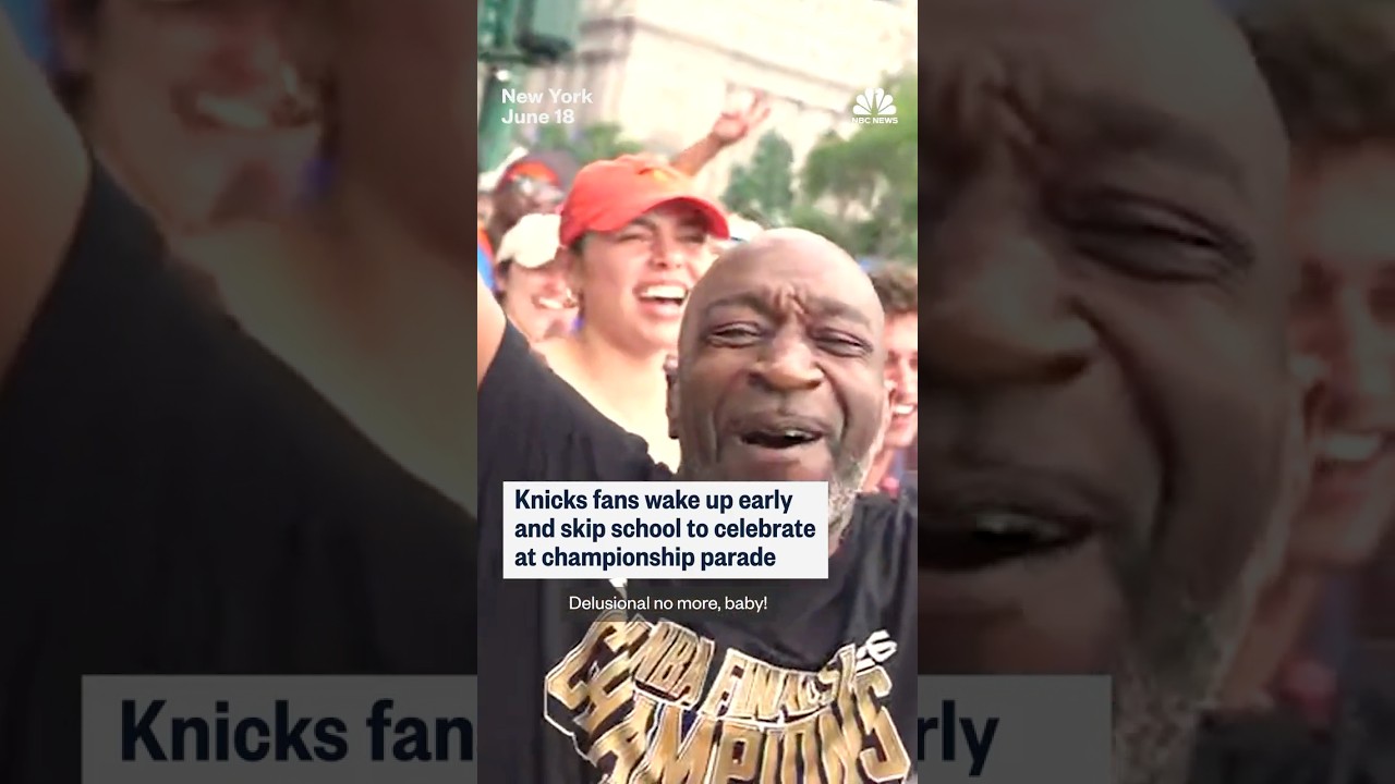 Knicks fans wake up early and skip school to celebrate at championship parade Knicks fans wake up early and skip school to celebrate at championship parade
