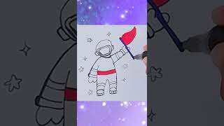 رسم رجل الفضاء بأسلوب فريد يحطم حدود الخيال ? ?/ @rasmcute31220 /رسم_كيوت/arts /drawing/رسم_سهل