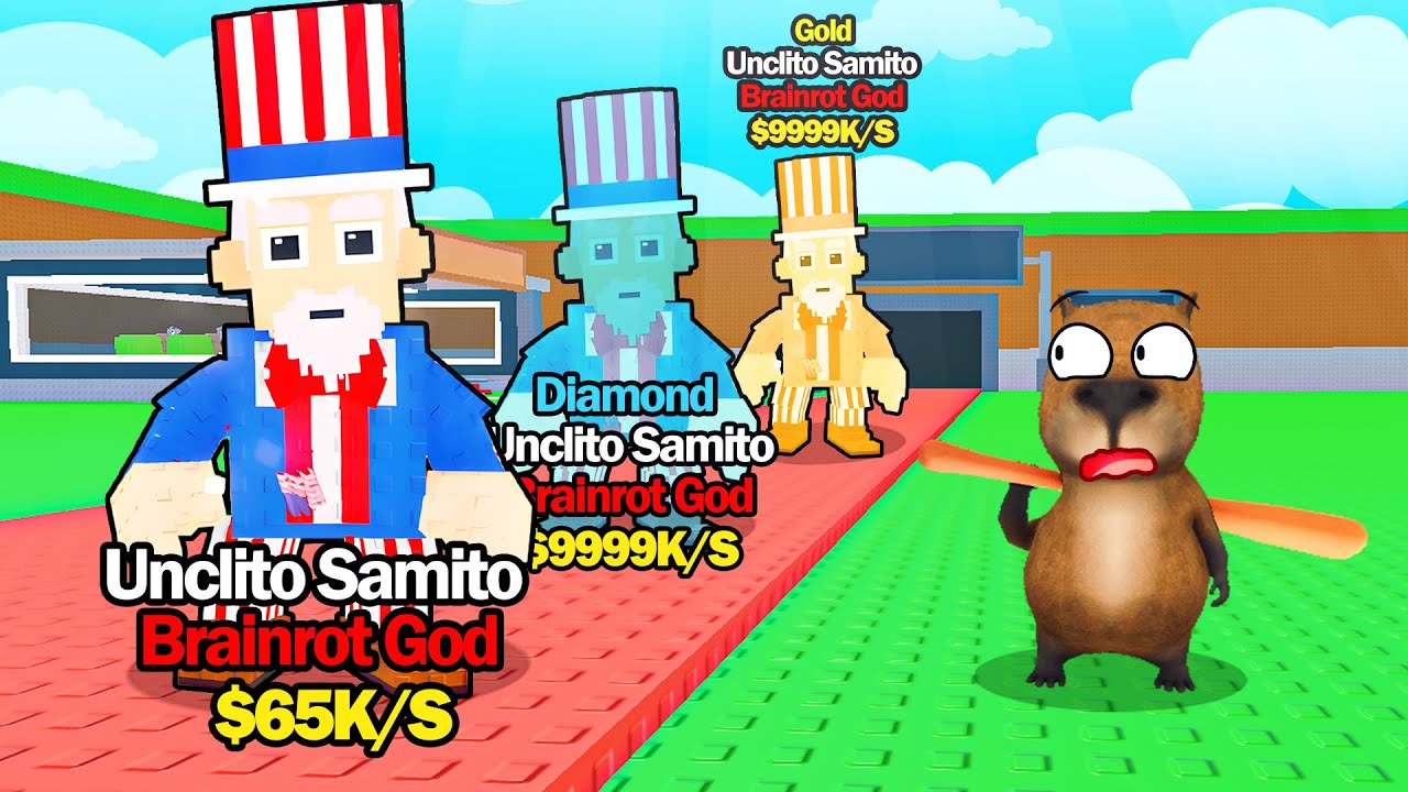 PEGUEI O UNCLITO SAMITO NO ROUBE O BRAINROT 😱*BRAINROT NOVO*