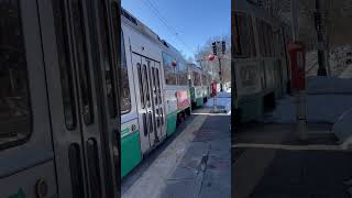 Boston C train at Dean Road in Winter #train #lightrail
