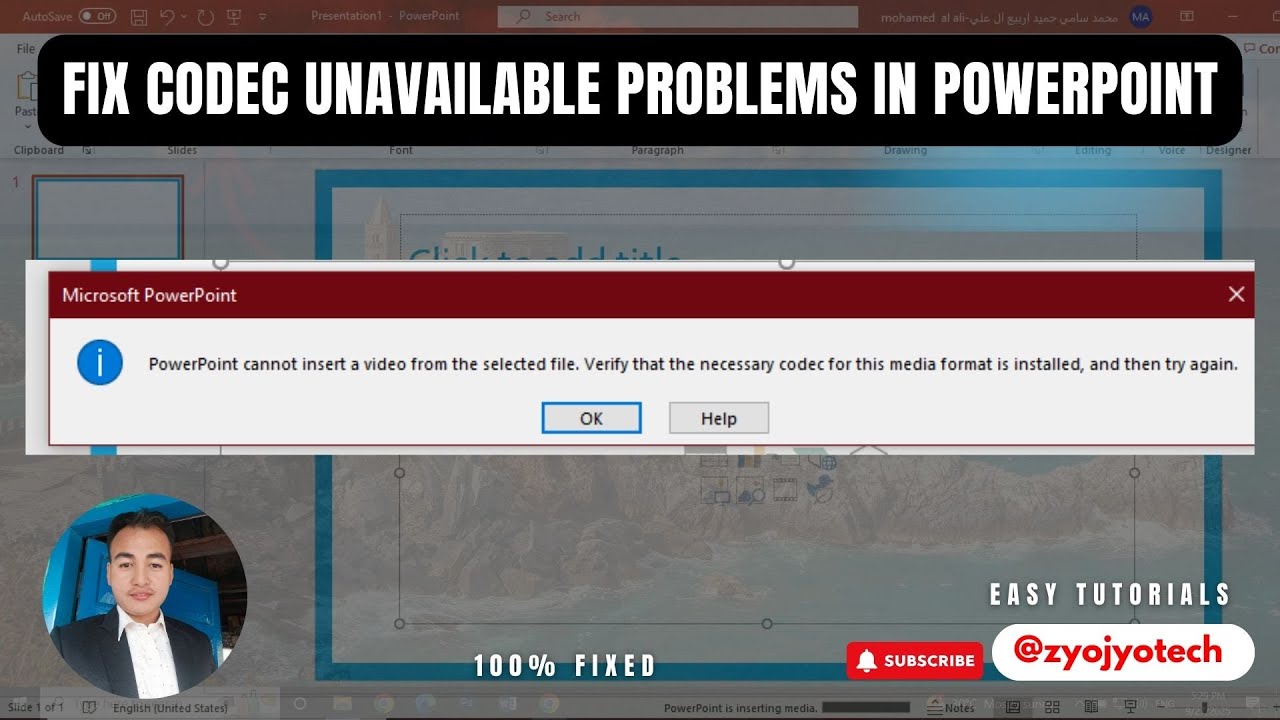 Codec Unavailable error in PowerPoint
