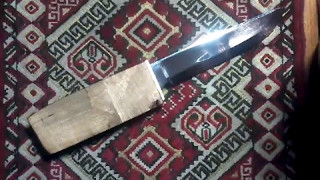 ⁣Обзор самодельных ножей. Охотничий нож с новой конструкцией клинка.