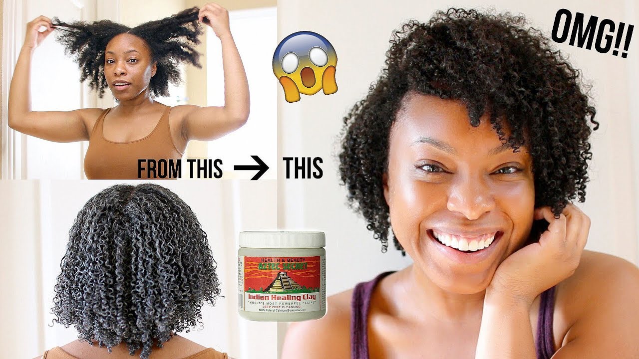 FIRST TIME TRYING THE AZTEC CLAY MASK ON MY NATURAL HAIR | OMG?! WATCH MY  TYPE 4 CURLS TRANSFORM! - YouTube