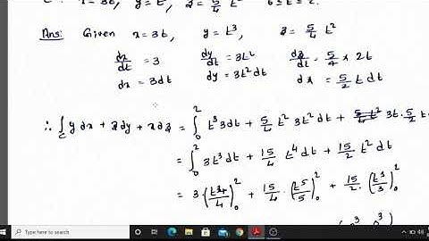 Calicut University - Sem 3 - Complimentary Mathematics - line integrals  in space  - Part 3