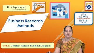 Complex Random Sampling Designs 1 by Dr. K Jagannayaki