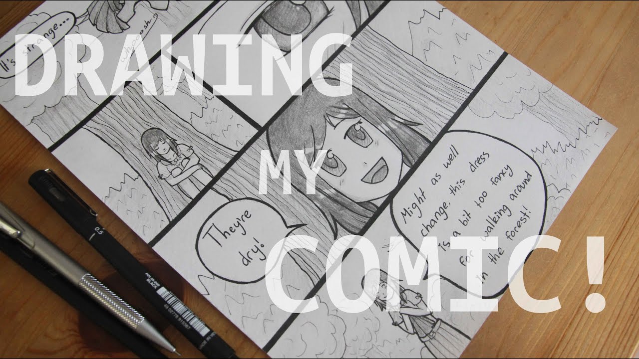 DRAWING A PAGE OF MY MANGA COMIC! (How I Draw a Page ...