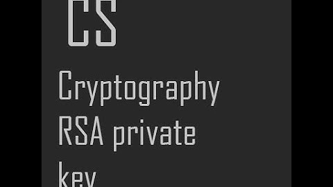 Cryptography RSA private key calculation
