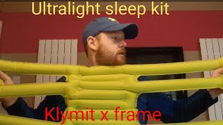 Ultralight sleep pad /mat klymit x frame, superlight pillow