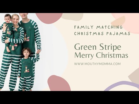 Family Matching Christmas Pajamas - Green Striped Merry Christmas Pajamas