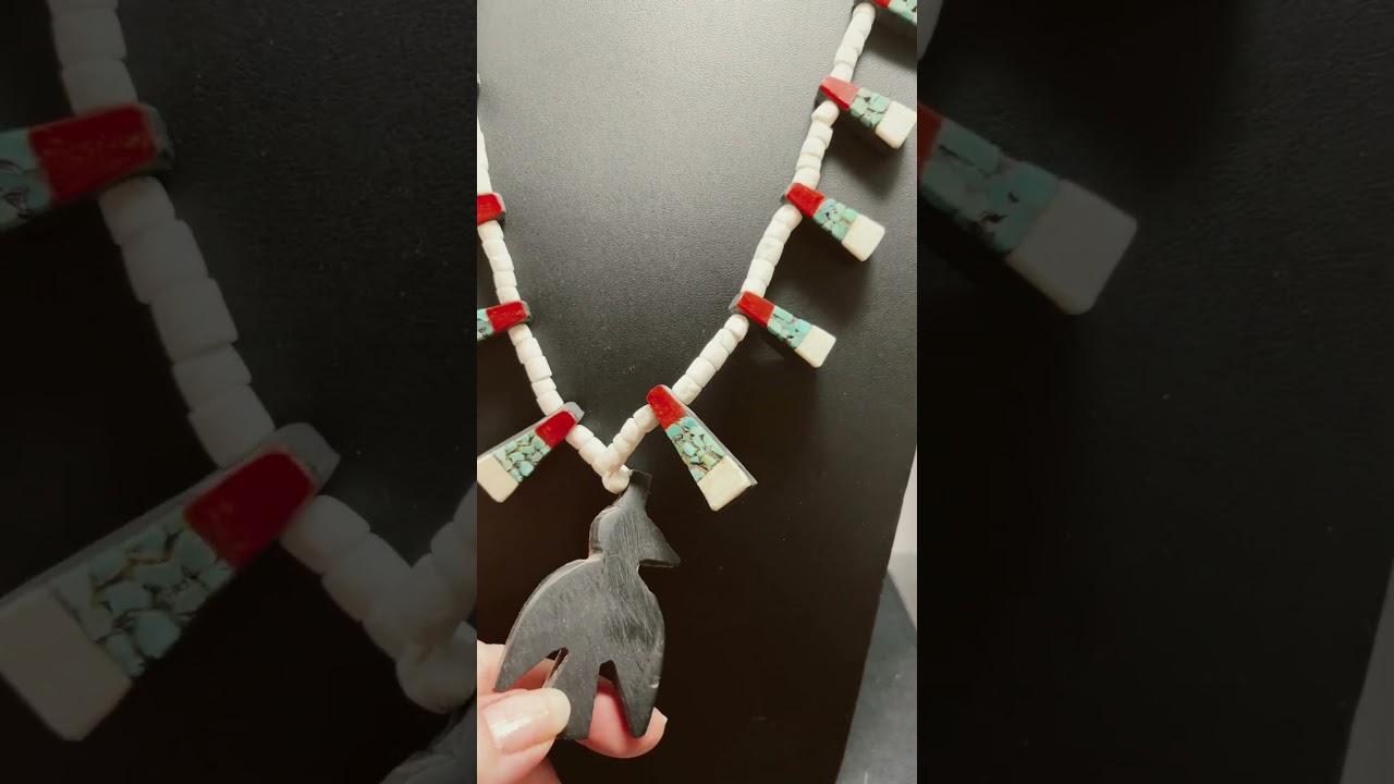 1940s Southwestern Santo Domingo Style Thunderbird Necklace & Earrings