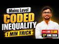 Coded Inequality | Mains Level | 1 Min Trick | SBI IBPS PO & Clerk 2026 | Reasoning by Nagesh Sir