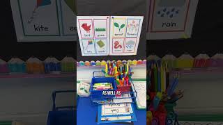 Check out our spring-themed preschool writing center! We have cut-and-paste flower activities—kids