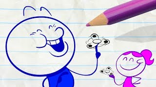 The Pencil Draws a Fidget Spinner! ...in "SPIN THERE, DONE THAT" | Pencilmation Cartoons screenshot 5