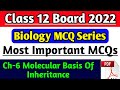 Class 12 biology Chapter 6 Molecular basis Of Inheritance MCQ, Board exam 2022 Biology