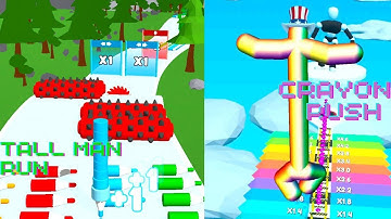 🏃Tall Man Run VS Crayon Rush 🖌️ IOS Android Gameplay Walkthrough