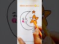 Step by step drawing: Oymoma va yulduzchalar 🌕⭐🖌️#shorts #drawing #art